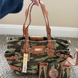 Camouflage Tote Bag with Wallet